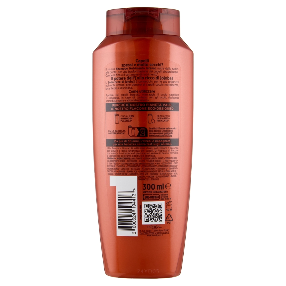 Elvive Olio Straordinario di Jojoba Shampoo Nutrimento Intenso, per Capelli Molto Secchi, 300 ml